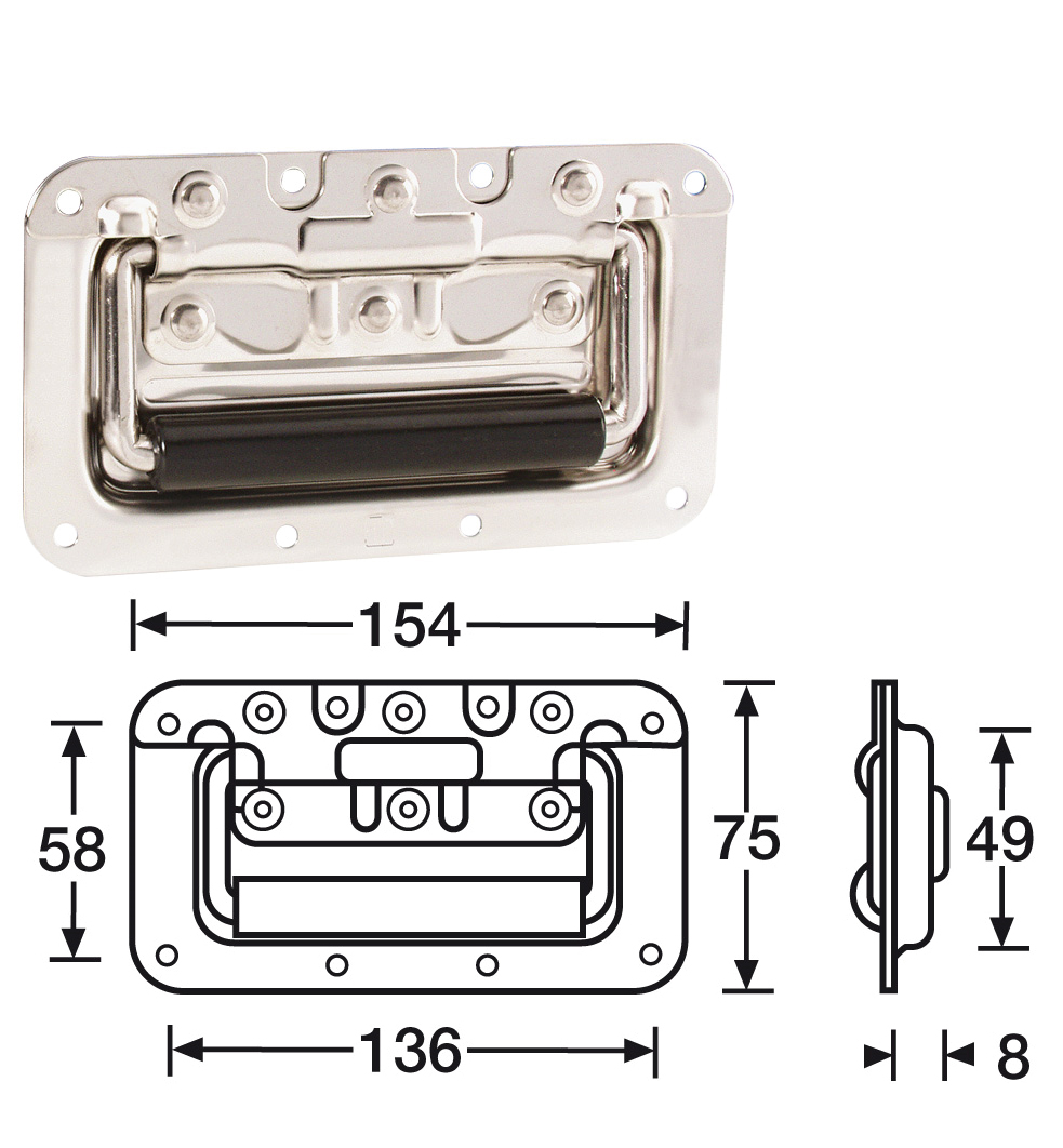 maniglia flat ad incasso con molla di ritorno altezza solo 75mm maniglia flat ad incasso con molla di ritorno altezza solo 75mm